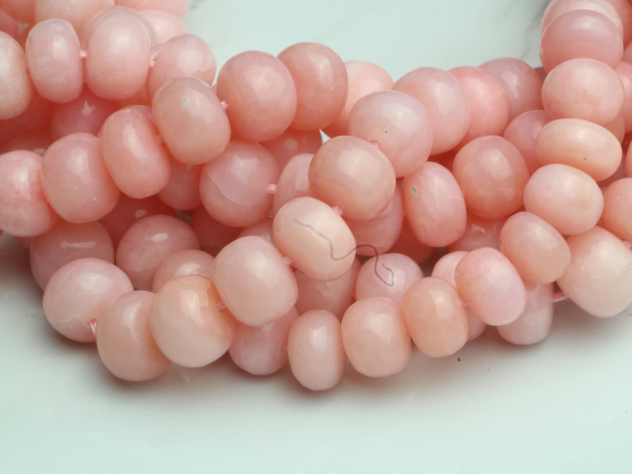 Pink Opal 7mm Smooth Rondelles
