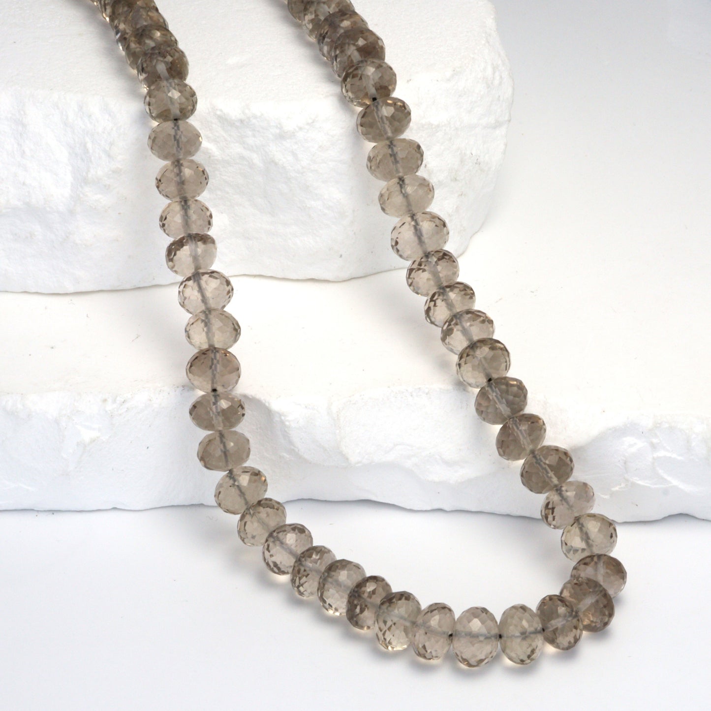 Light Smoky Quartz 7mm Faceted Rondelles
