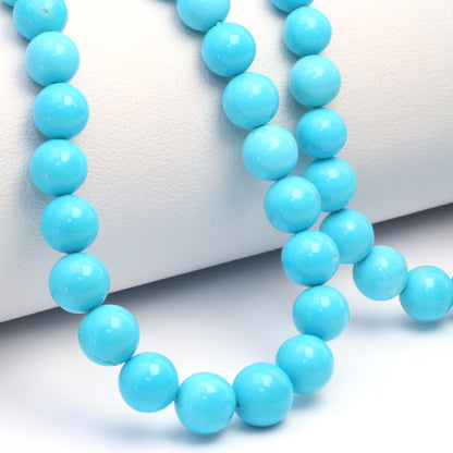 Natural Blue Turquoise 5mm - 7mm Smooth Rounds Bead Strand