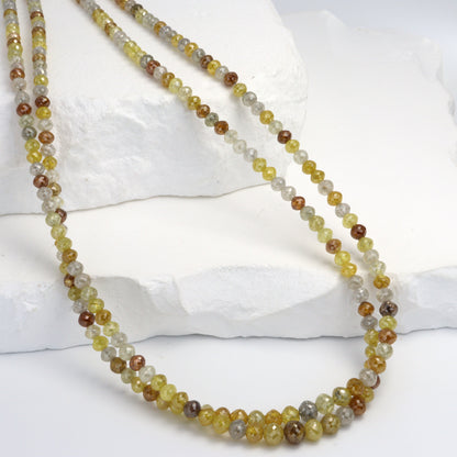 Multi Color Diamond 3.25mm - 4.5mm Hand Faceted Rondelles Bead Strand