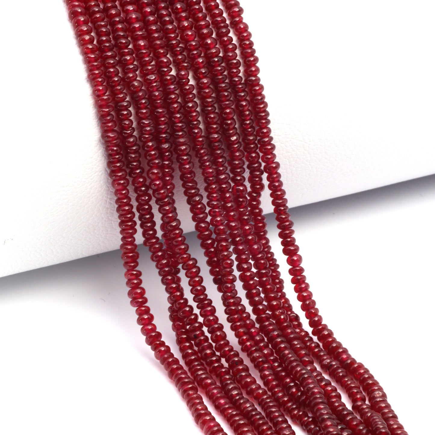 Ruby 2mm Smooth Rondelles Bead Strand