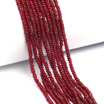 Ruby 2mm Smooth Rondelles Bead Strand