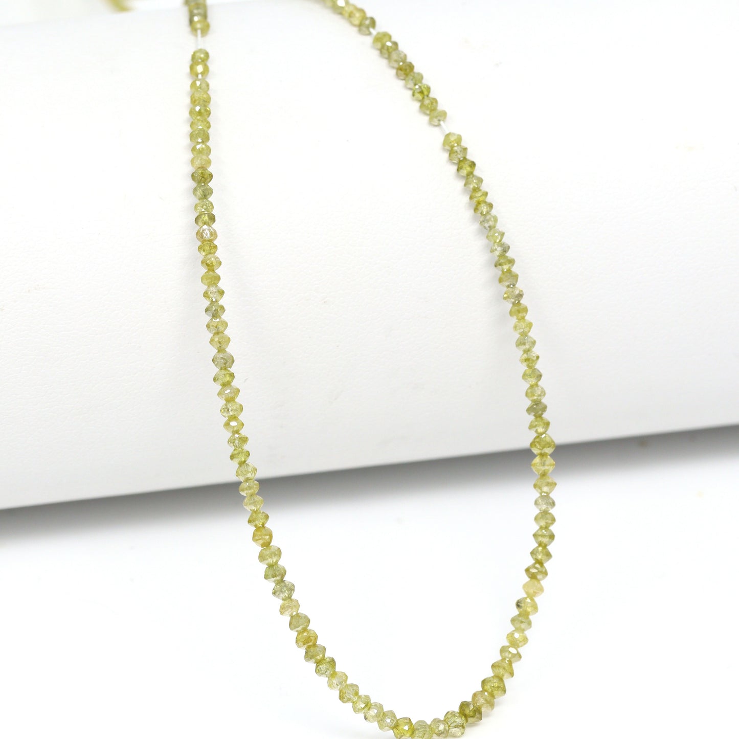 Yellow Diamond 1.7mm – 2.5mm Hand Faceted Rondelles Bead Strand