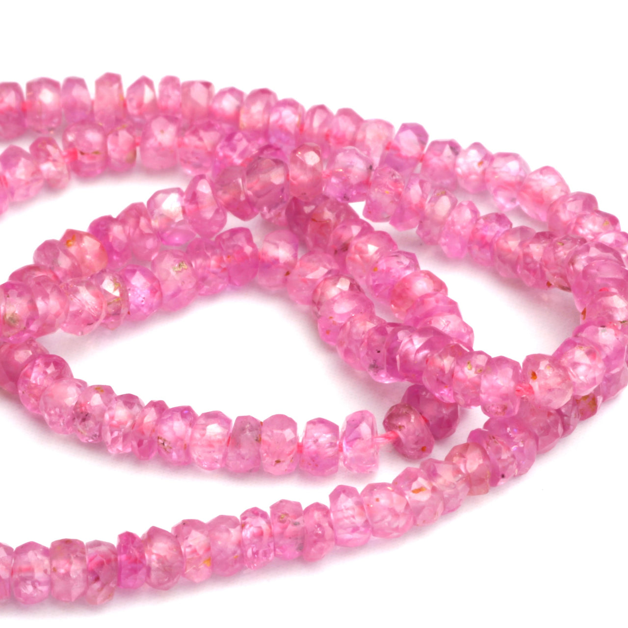 Pink Sapphire 2mm Faceted Rondelles