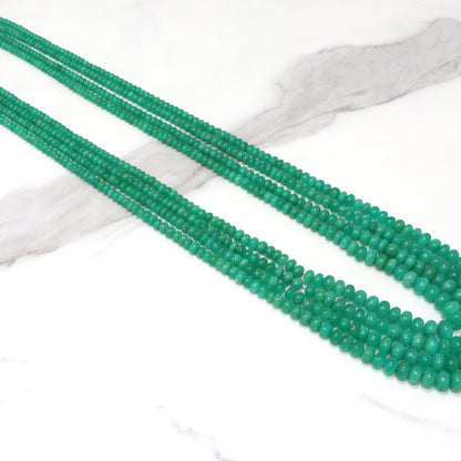 Green Emerald 4mm Smooth Rondelles