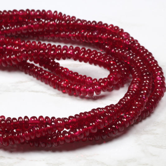 Red Ruby 2.75mm Smooth Rondelles