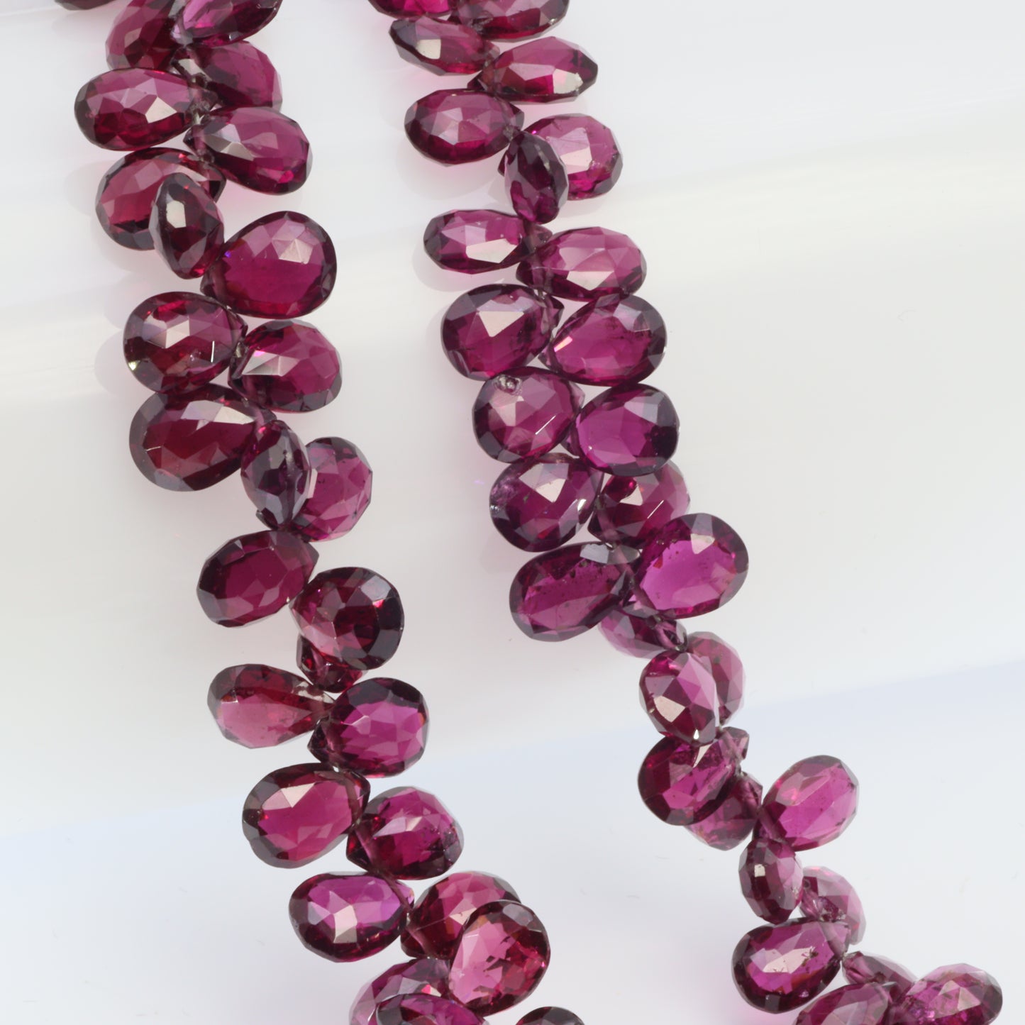 AAA Rhodolite Garnet 8x6mm Faceted Pear Shaped Briolettes