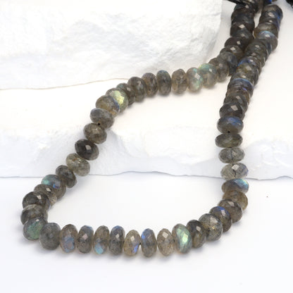 AA Blue Labradorite 8mm Faceted Rondelles