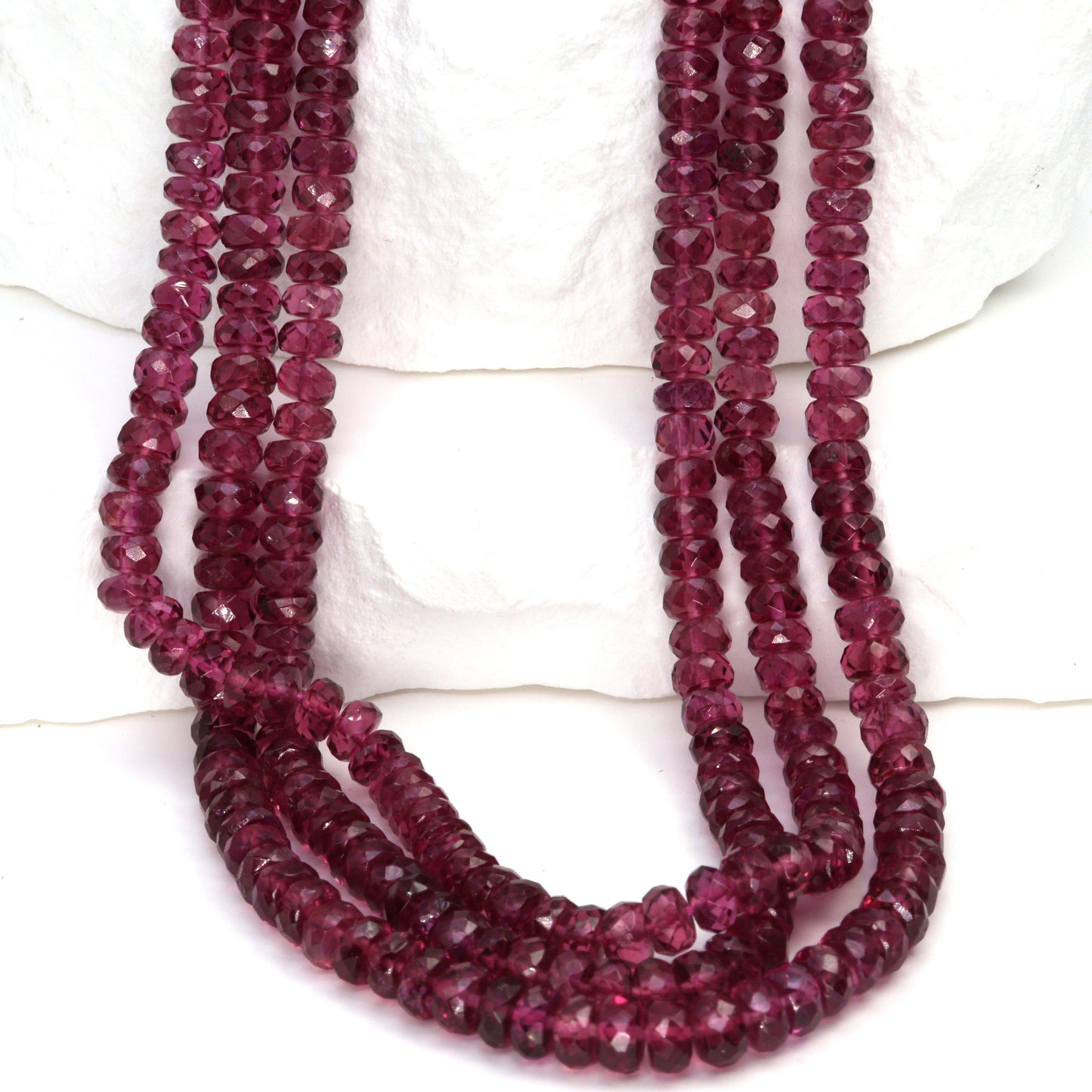 AAA Rhodolite Garnet 4mm Faceted Rondelles