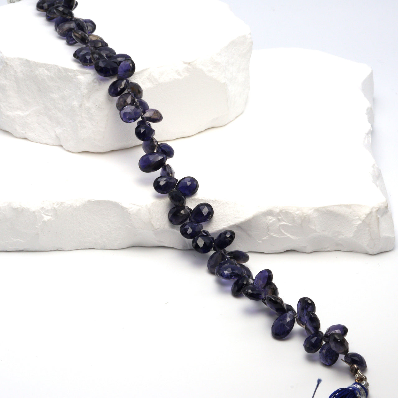 Blue Iolite 7x5mm Faceted Pear Shaped Briolettes