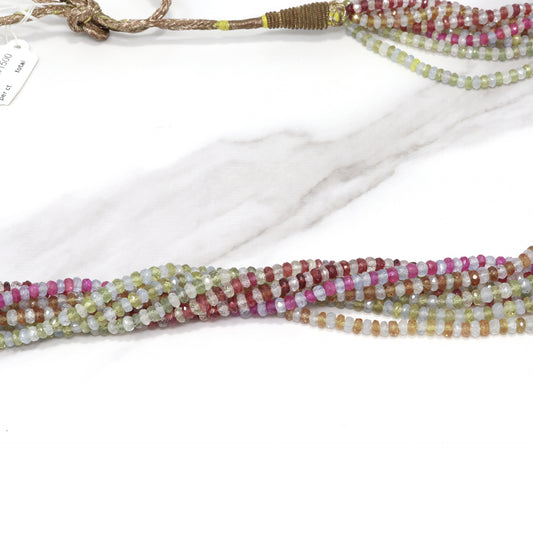 Multi Sapphire 3mm Faceted Rondelles