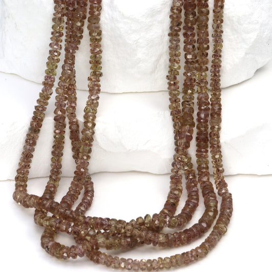 Color Change Garnet 3mm Hand Faceted Rondelles Bead Strand