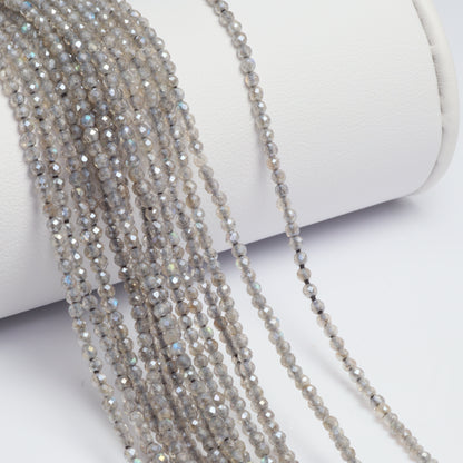 Coated Labradorite 2mm Faceted Rounds Bead Strand