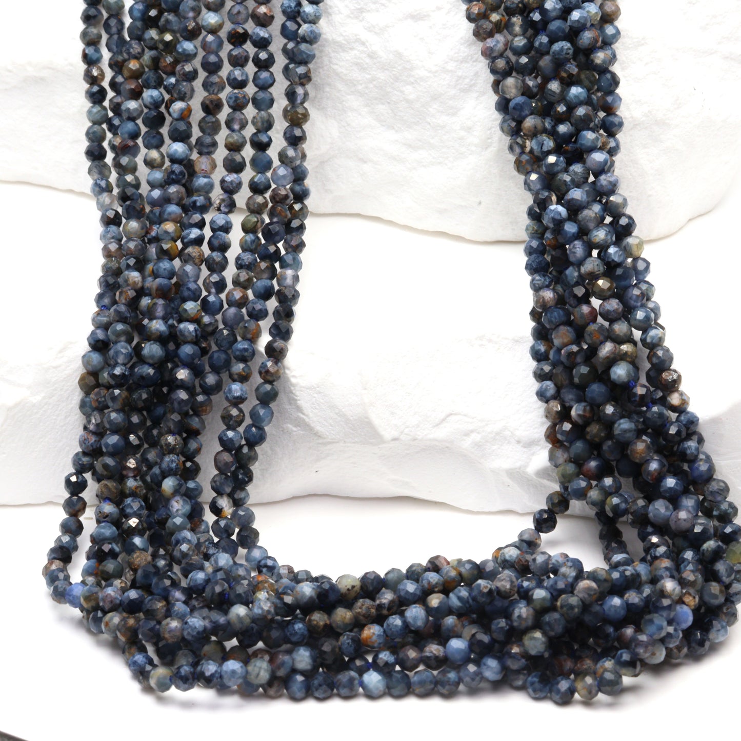 Pietersite 2mm Faceted Rounds Bead Strand