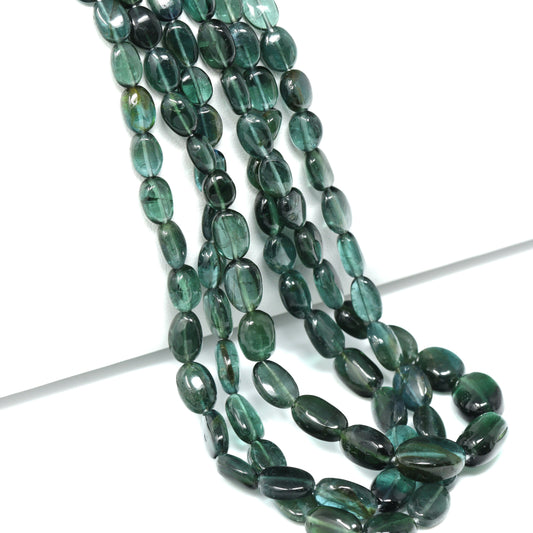 Blue Tourmaline 5x3mm Smooth Ovals Bead Strand