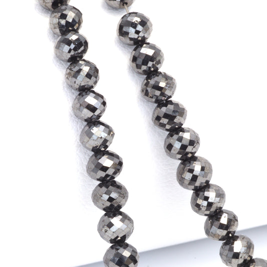 Black Diamond 4.5mm Faceted Rondelles
