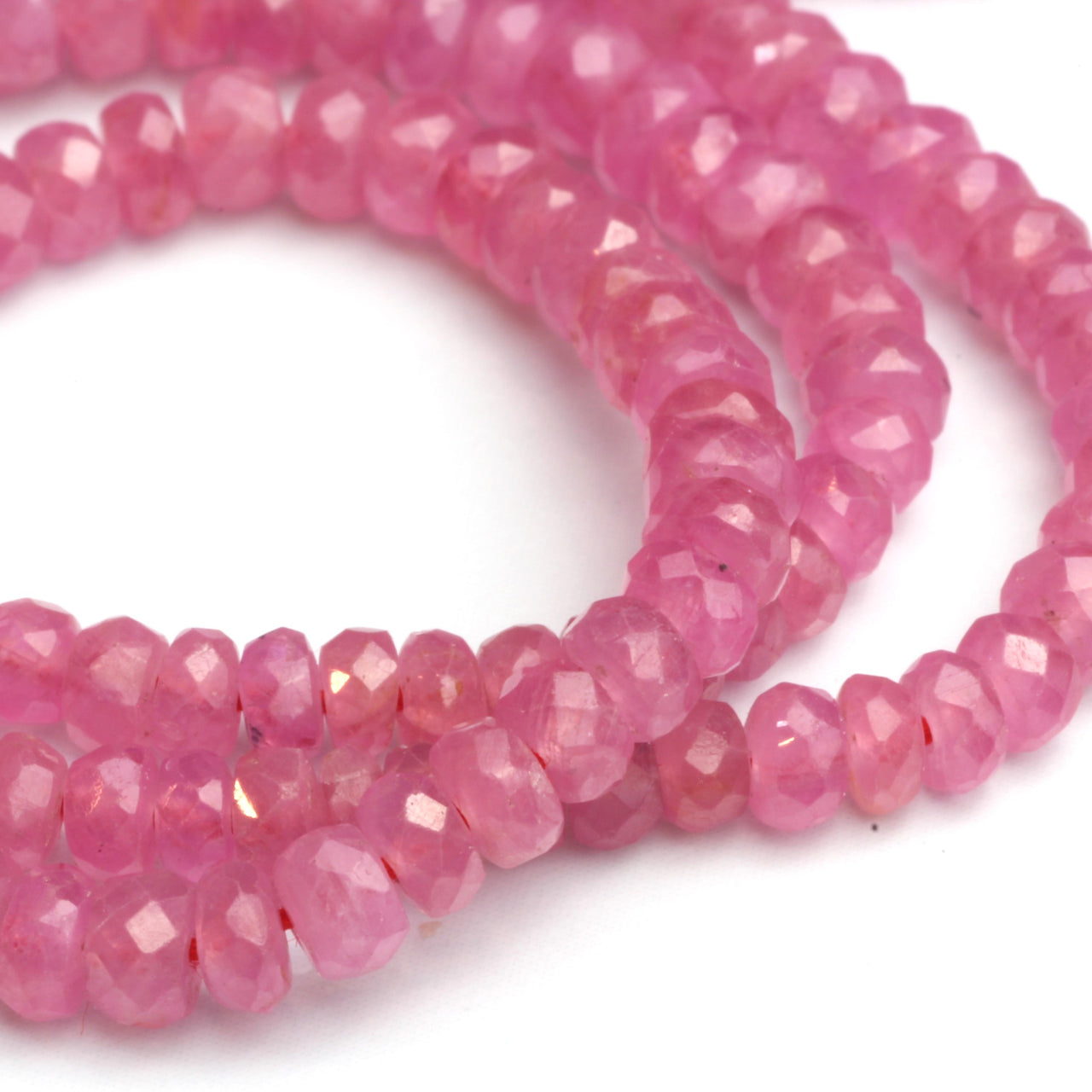Pink Sapphire 3mm Faceted Rondelles