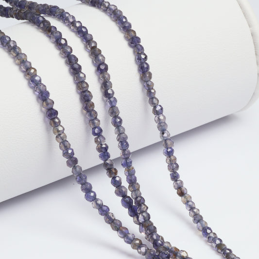 Blue Iolite 2.5mm Faceted Rondelles