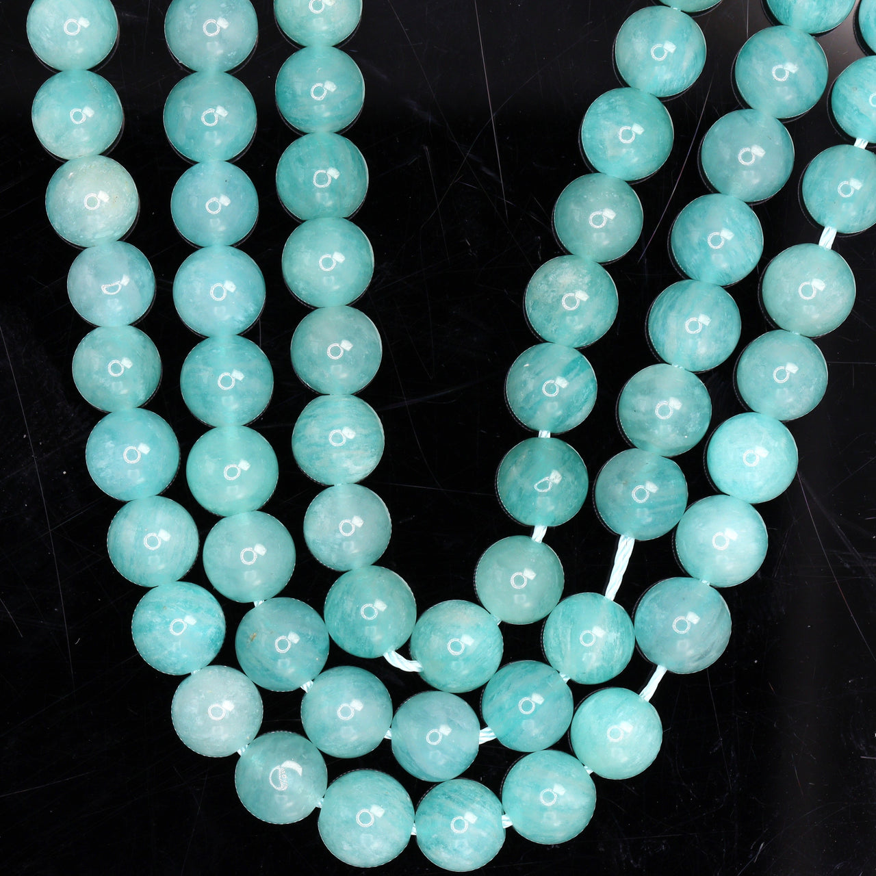 Blue Amazonite 6mm Smooth Rounds Bead Strand