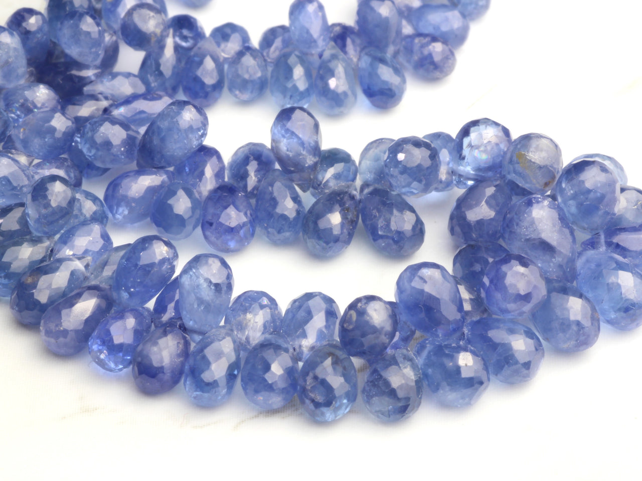 Cornflower Blue Sapphire 2x4mm Faceted Teardrop Briolettes