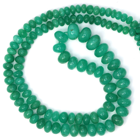 Green Emerald 4.5mm - 9mm Smooth Rondelles Bead Strand