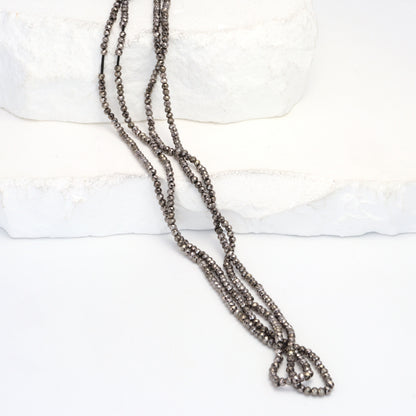 Gunmetal Plated Pyrite 2mm Faceted Rondelles