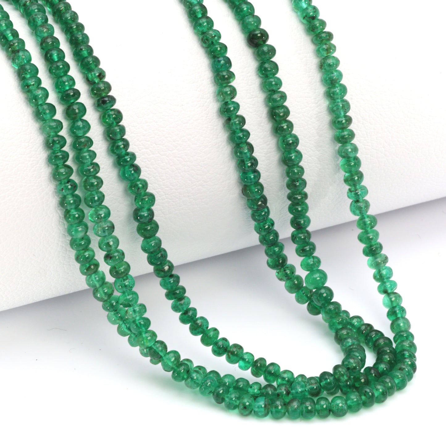 Green Emerald 2.5mm Smooth Rondelles Bead Strand