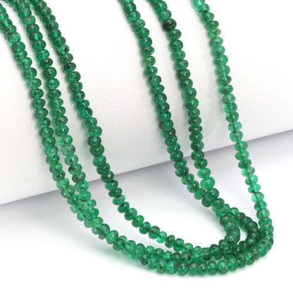 Green Emerald 2.5mm Smooth Rondelles Bead Strand