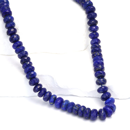 Royal Blue Lapis Lazuli 7mm Faceted Rondelles Bead Strand