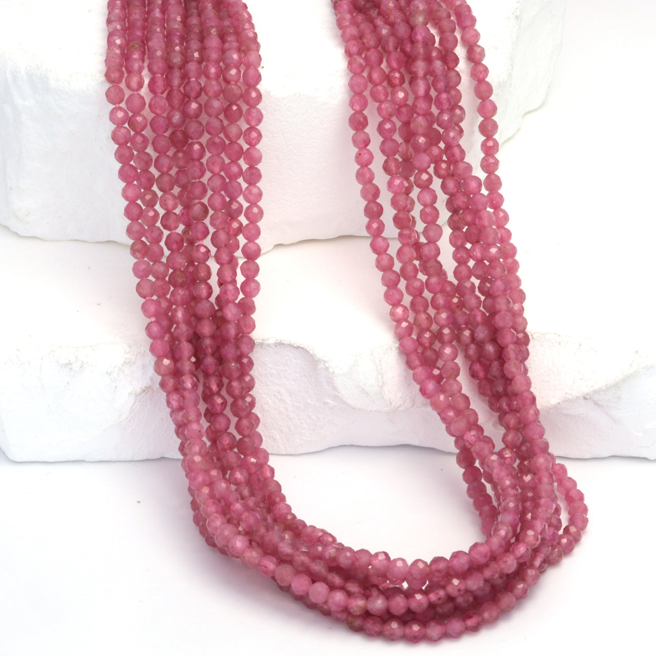 Pink Tourmaline 3mm Faceted Rounds