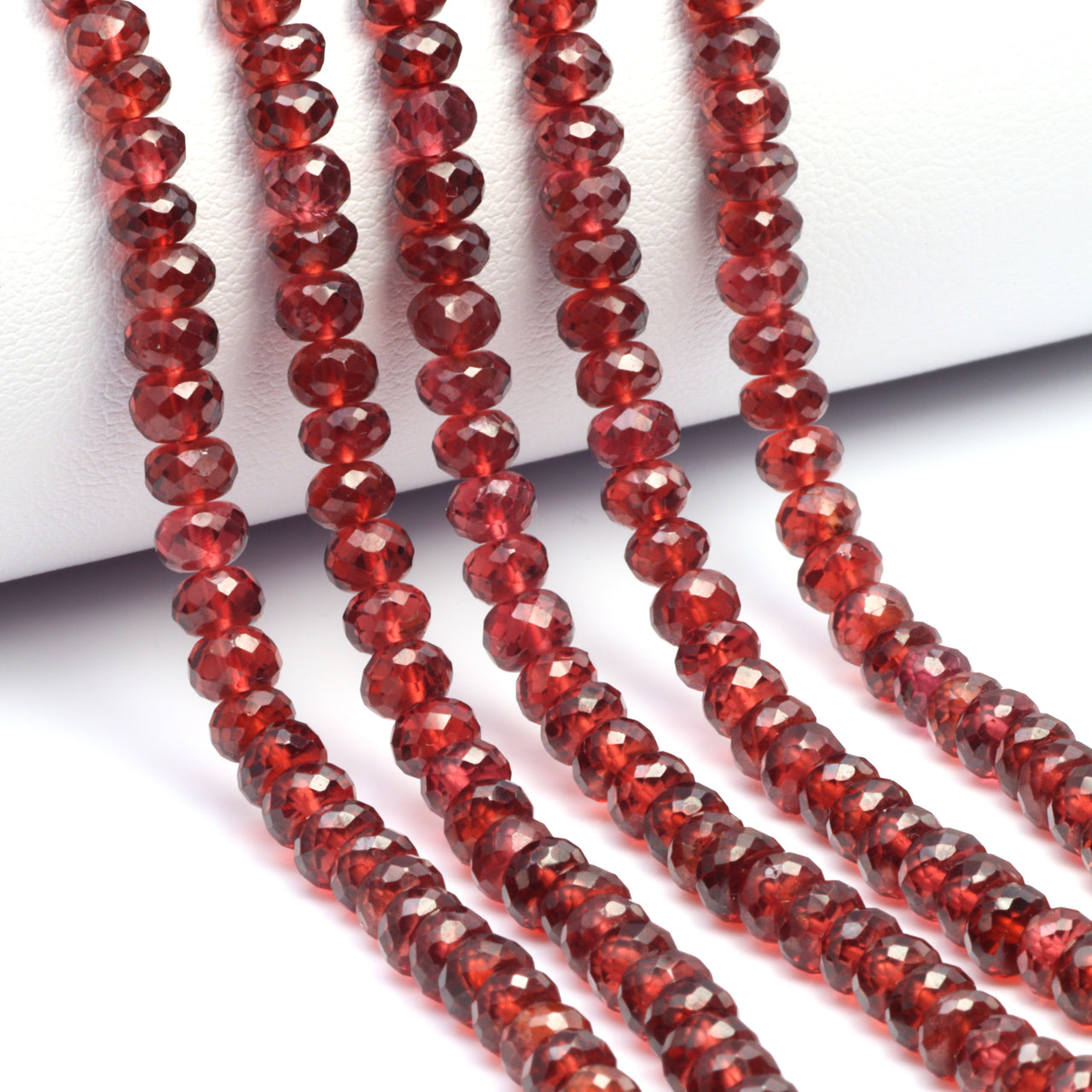 Red Garnet 4.5mm Faceted Rondelles