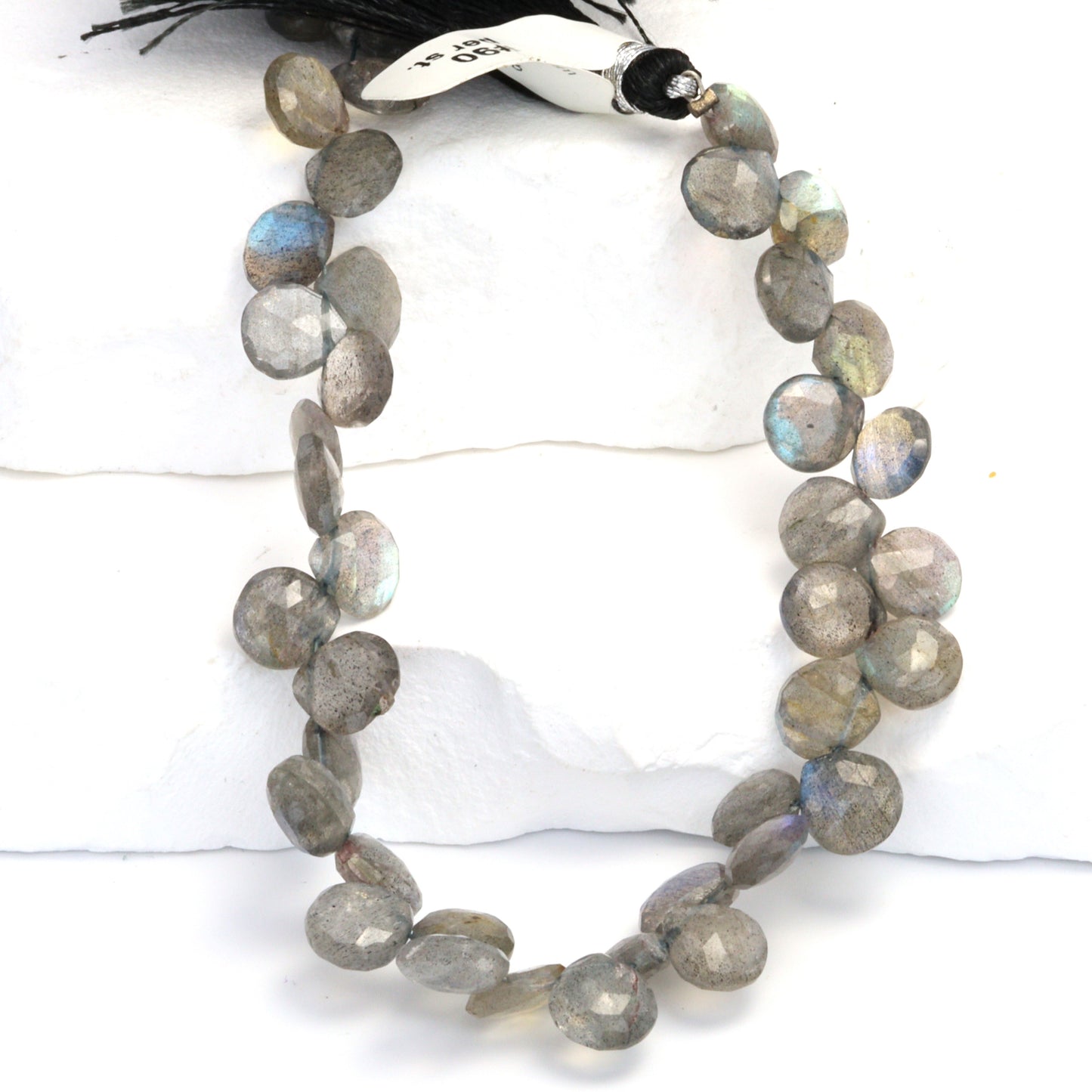 Blue Labradorite 7mm Faceted Hearts Bead Strand