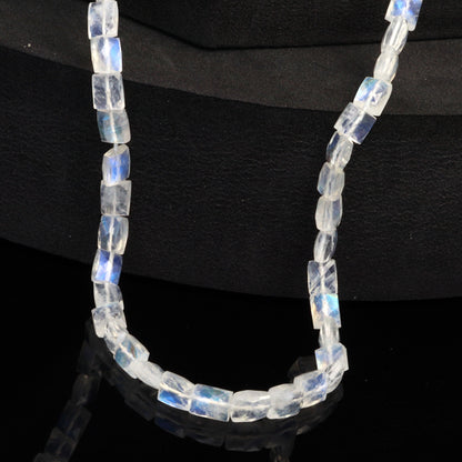 AA Blue Rainbow Moonstone 5x4mm Faceted Cushions
