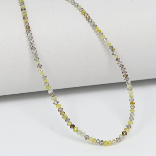 Multi Color Diamond 2mm – 2.5mm Hand Faceted Rondelles Bead Strand