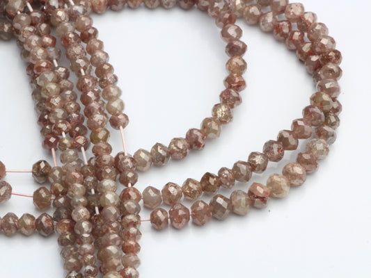 Brown Diamond 2mm Faceted Rondelles