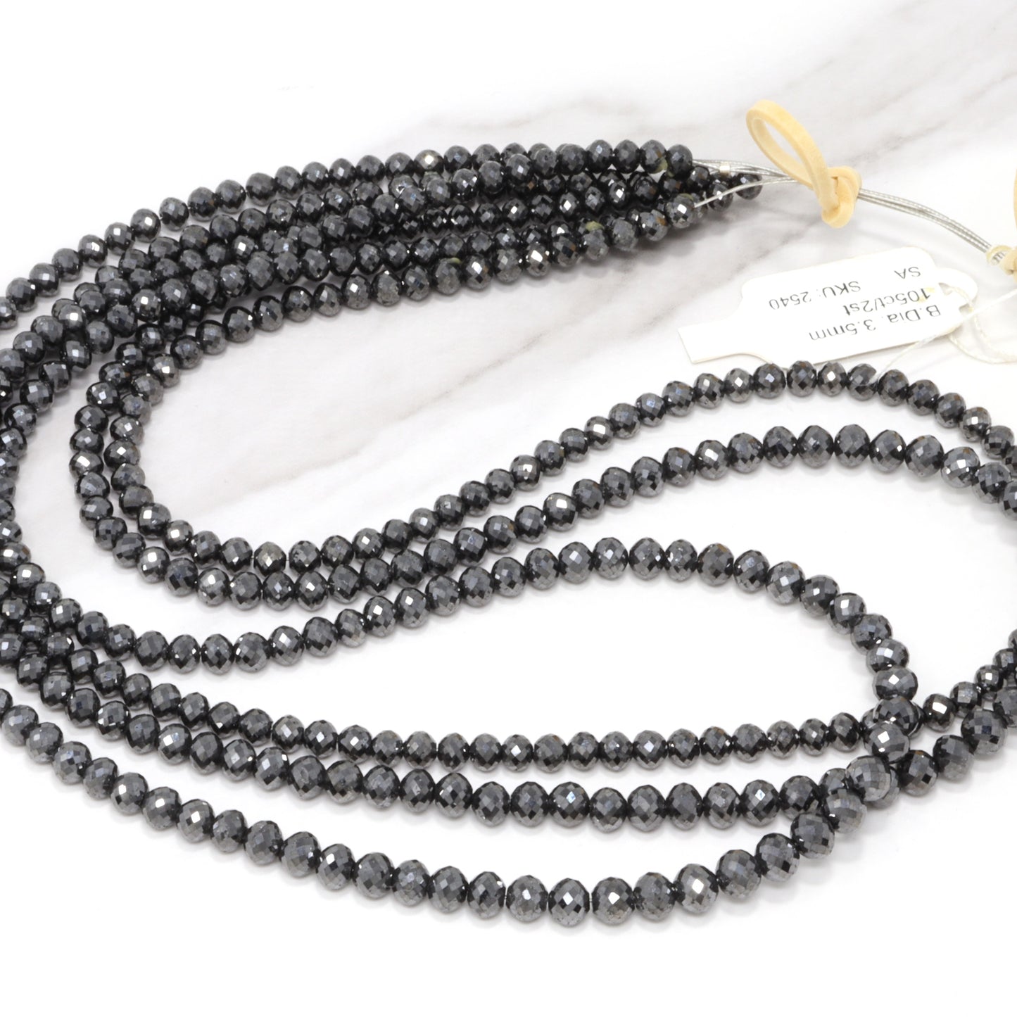 Black Diamond 3.5mm Faceted Rondelles