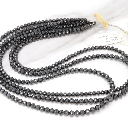 Black Diamond 3.5mm Faceted Rondelles