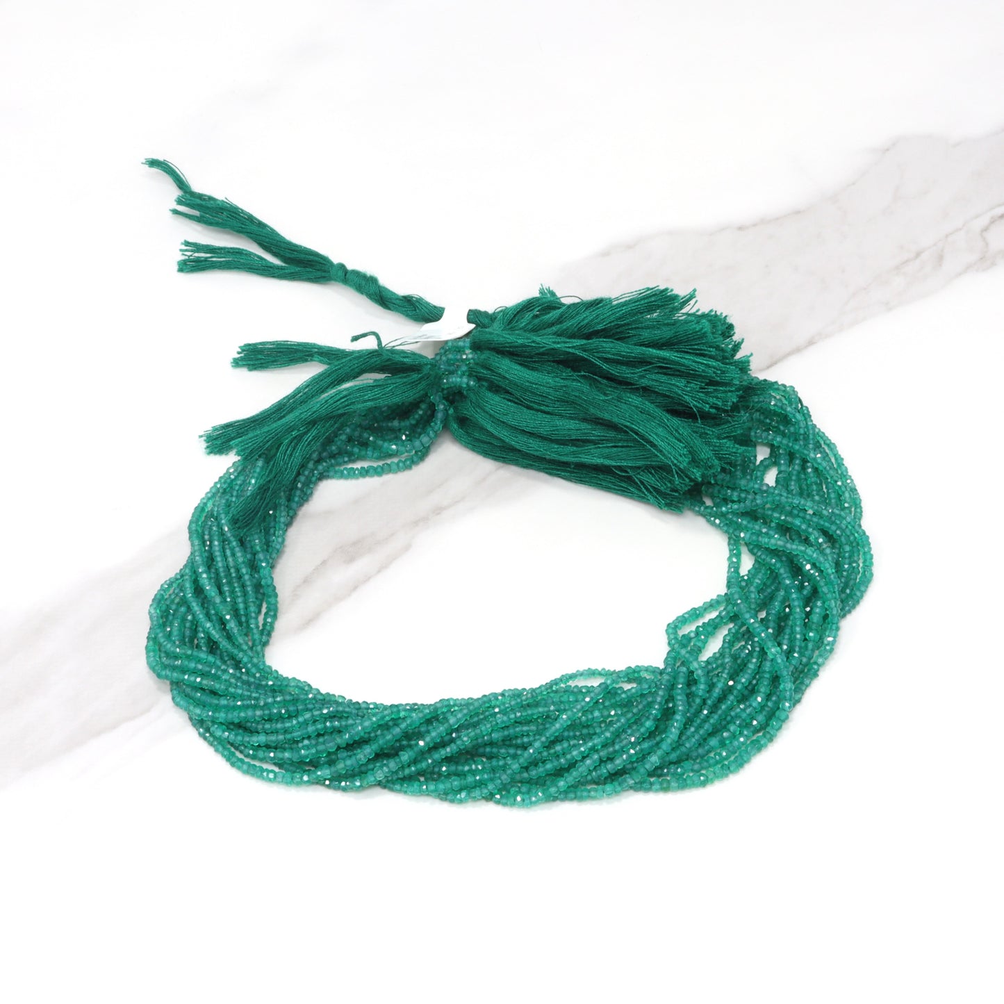 Green Onyx 2mm Faceted Rondelles