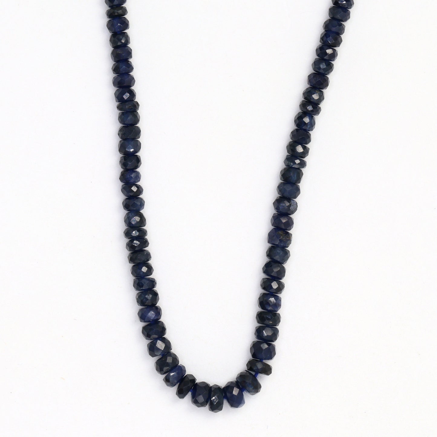 Navy Blue Sapphire 2.5mm - 3.6mm Hand Faceted Rondelles Bead Strand