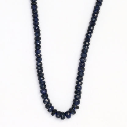 Navy Blue Sapphire 2.5mm - 3.6mm Hand Faceted Rondelles Bead Strand