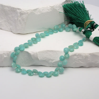 Amazonite 5mm Faceted Heart Shaped Briolettes Bead Strand