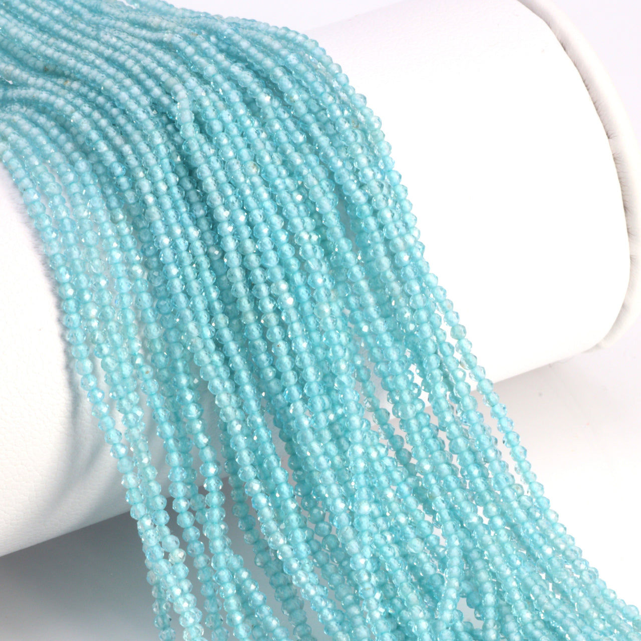 Sea Blue Apatite 1.75mm Faceted Rounds