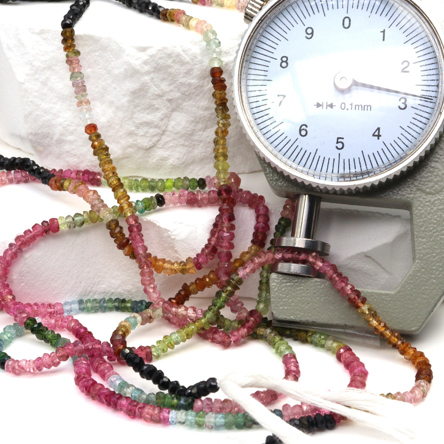 Watermelon Tourmaline 2.5mm Hand Faceted Rondelles Bead Strand