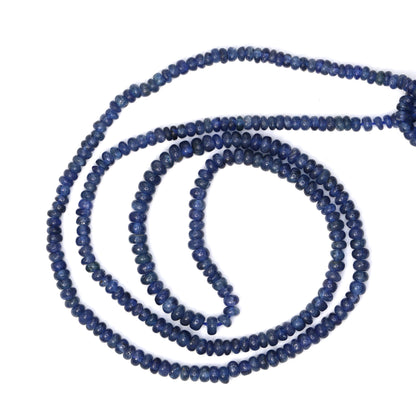 Cornflower Blue Sapphire 2.5mm - 3.0mm Smooth Rondelles Bead Strand