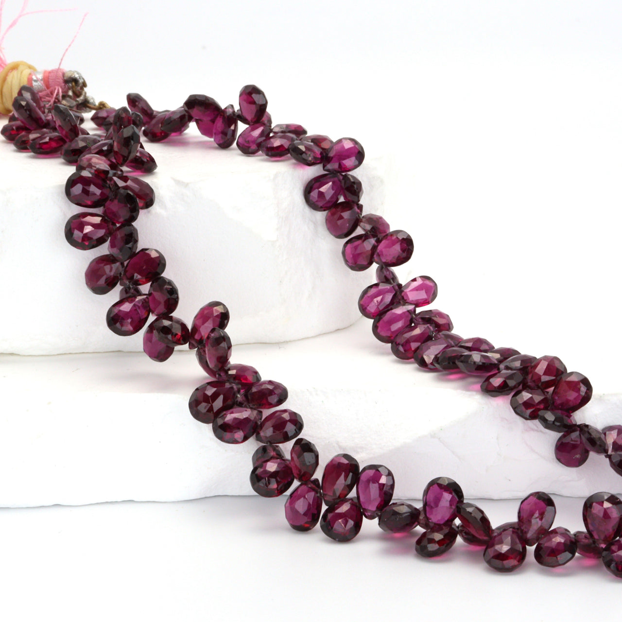 AAA Rhodolite Garnet 8x6mm Faceted Pear Shaped Briolettes