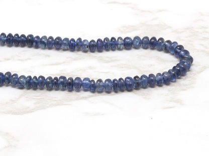 Navy Blue Sapphire 2.5mm Smooth Rondelles Bead Strand