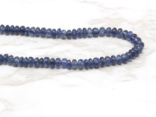 Navy Blue Sapphire 2.5mm Smooth Rondelles Bead Strand