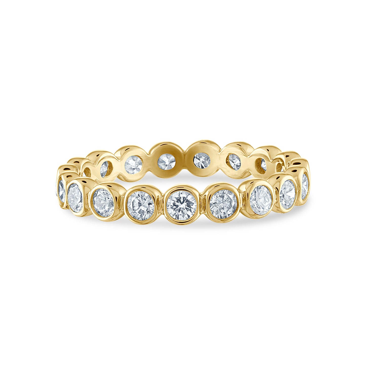 Bezel Set White Diamond Eternity Band