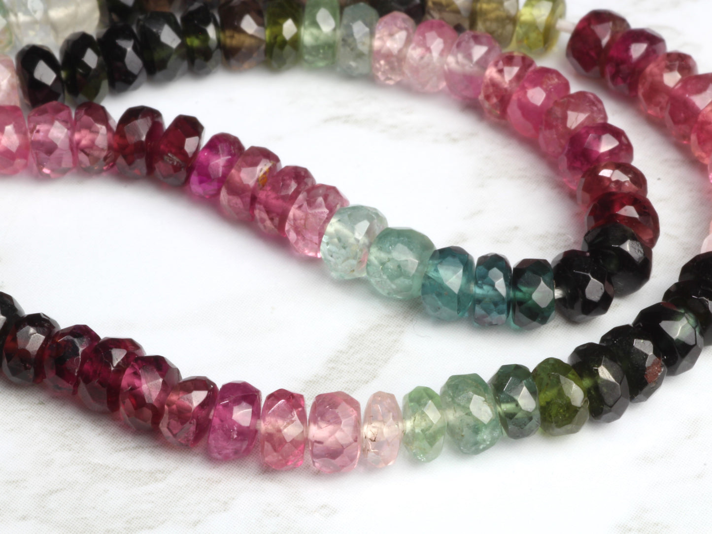 Watermelon Tourmaline 4.5mm Faceted Rondelles
