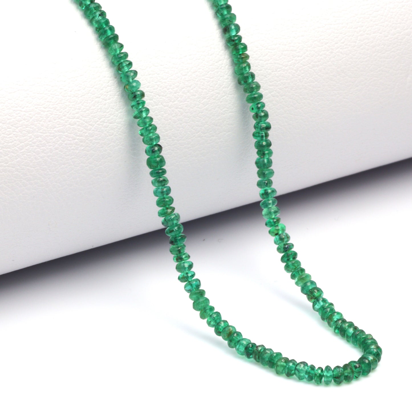 Green Emerald 2mm - 2.5mm Smooth Rondelles Bead Strand